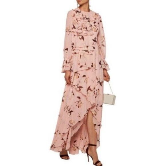 Mikael Aghal Floral Ruffle Maxi Dress - Picture 2 of 8